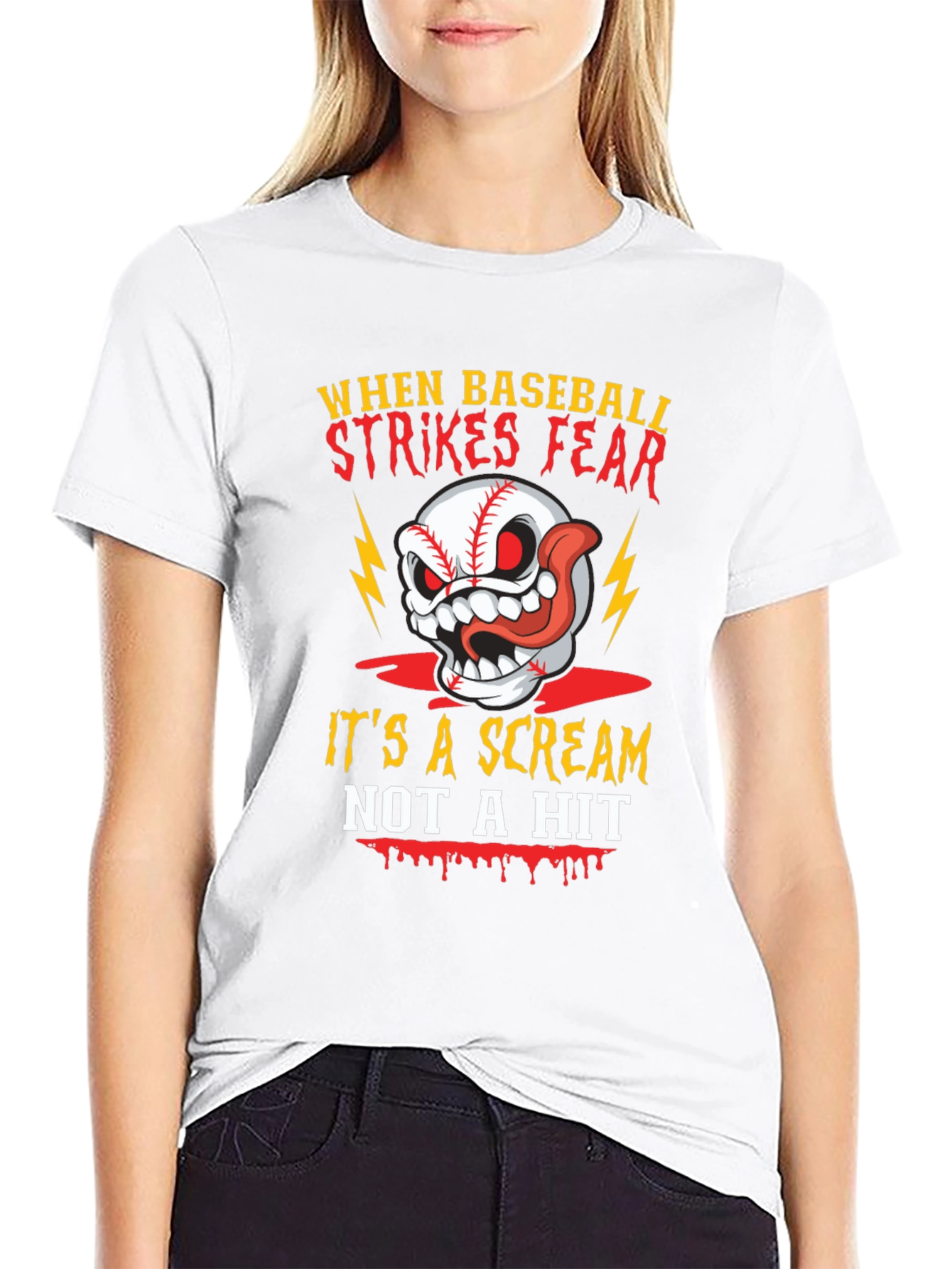 Baseball Scream T-Shirt - Halloween Sports Tee