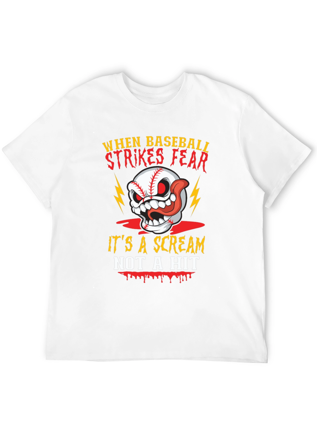 Baseball Scream T-Shirt - Halloween Sports Tee