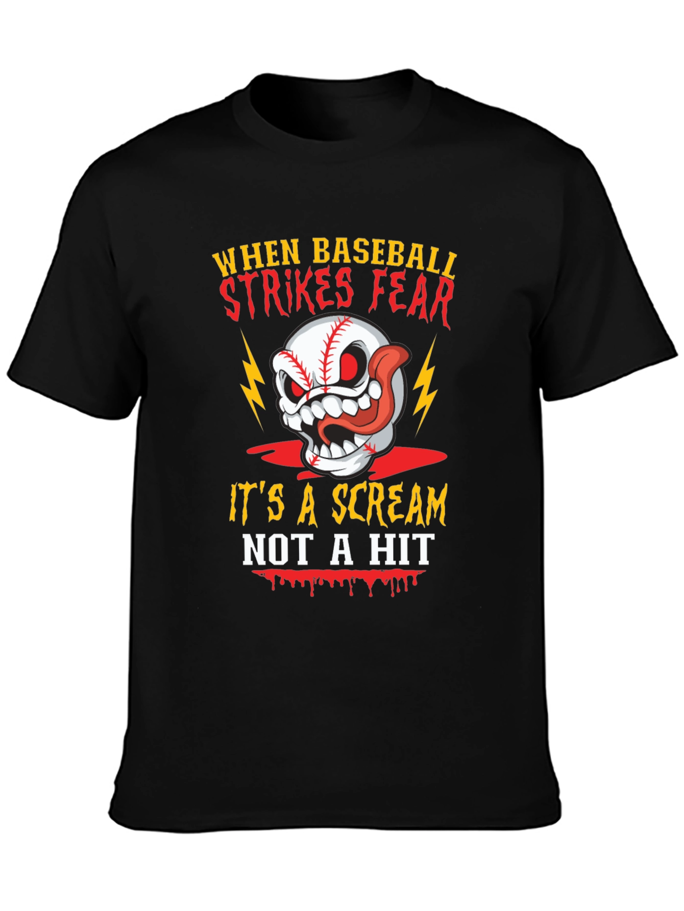 Baseball Scream T-Shirt - Halloween Sports Tee
