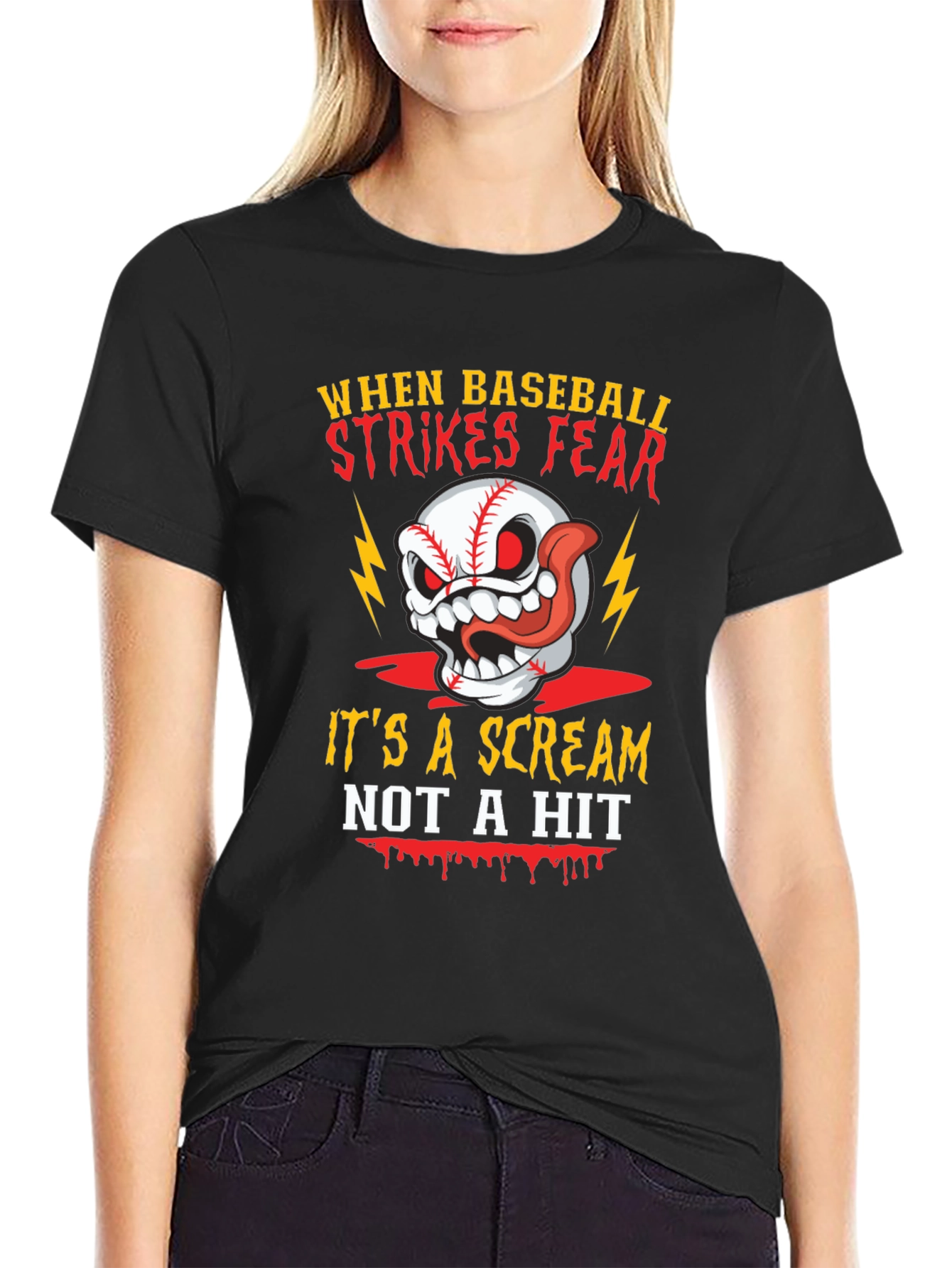 Baseball Scream T-Shirt - Halloween Sports Tee