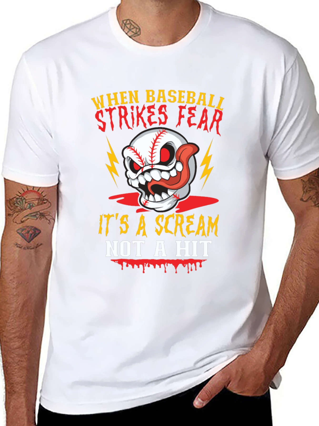 Baseball Scream T-Shirt - Halloween Sports Tee