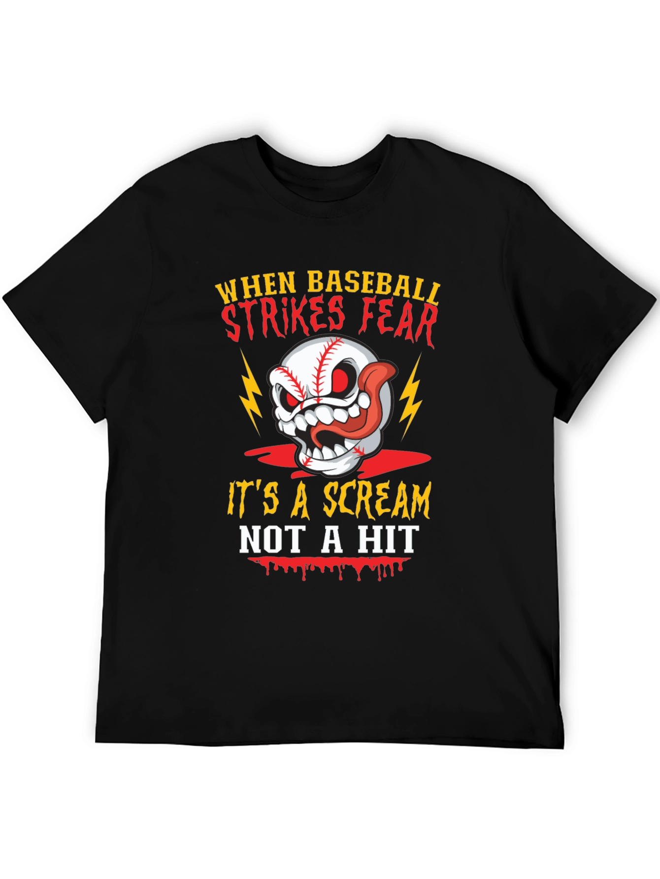 Baseball Scream T-Shirt - Halloween Sports Tee
