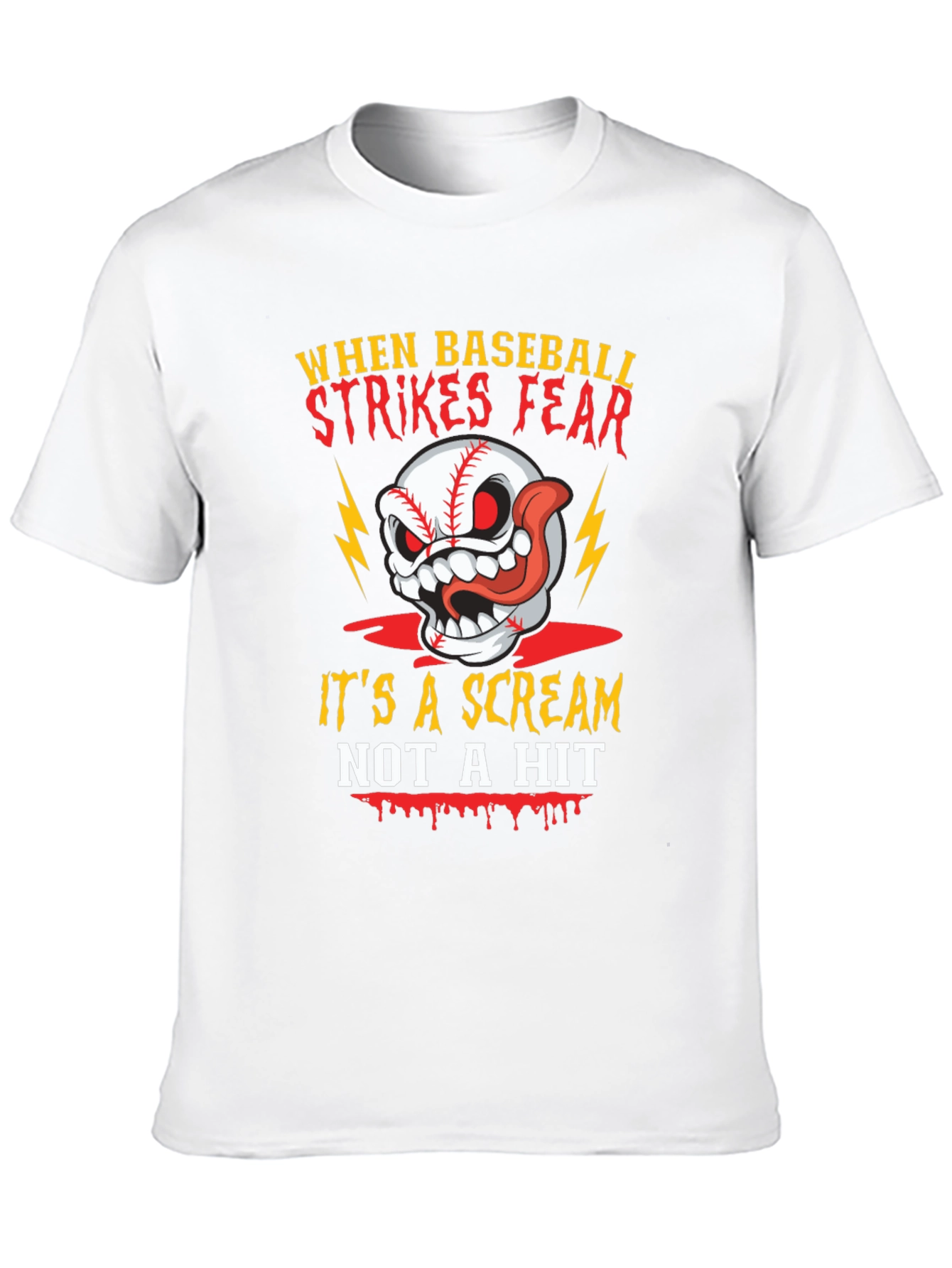 Baseball Scream T-Shirt - Halloween Sports Tee