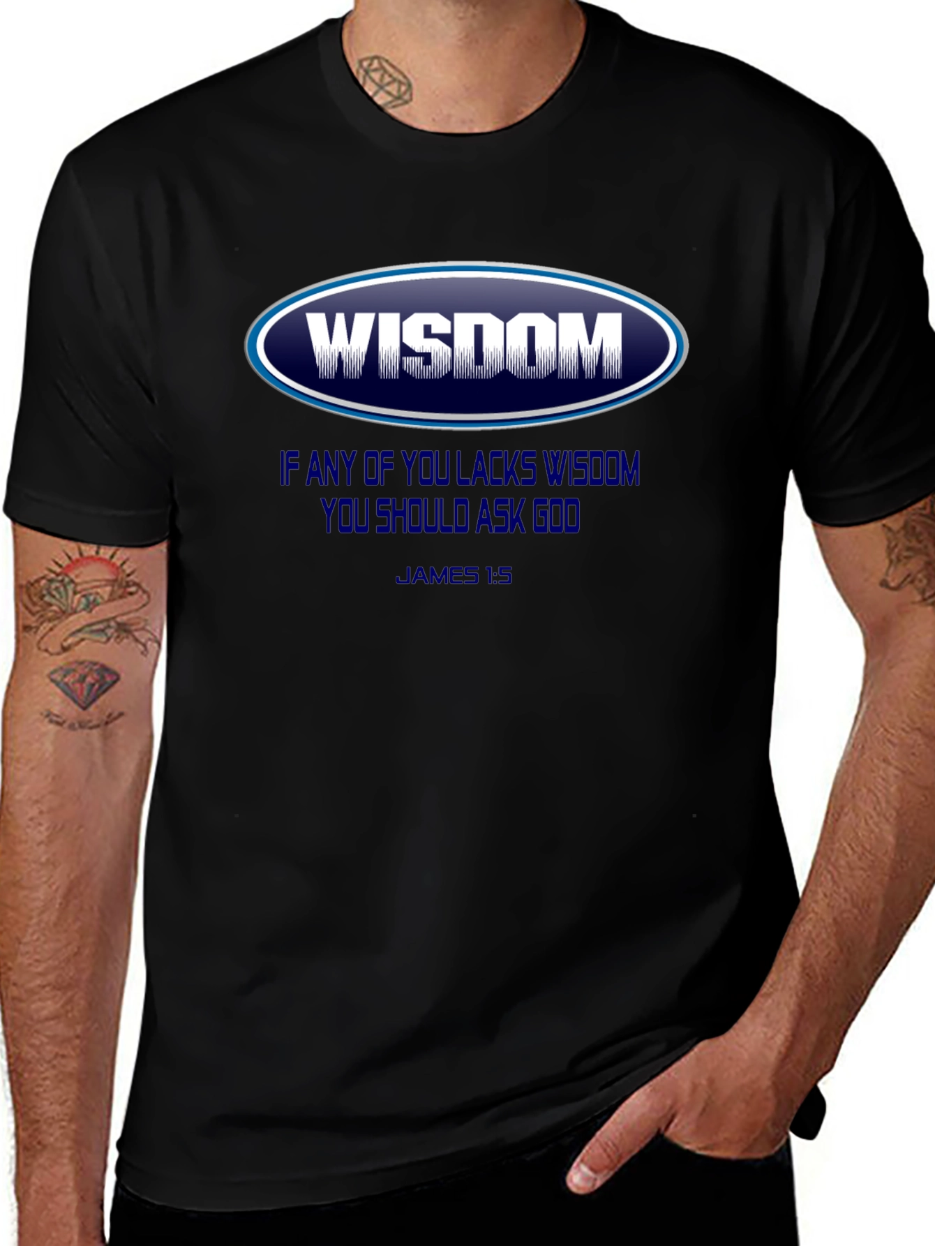 Wisdom Graphic T-Shirt - James 1:5 - Christian Apparel