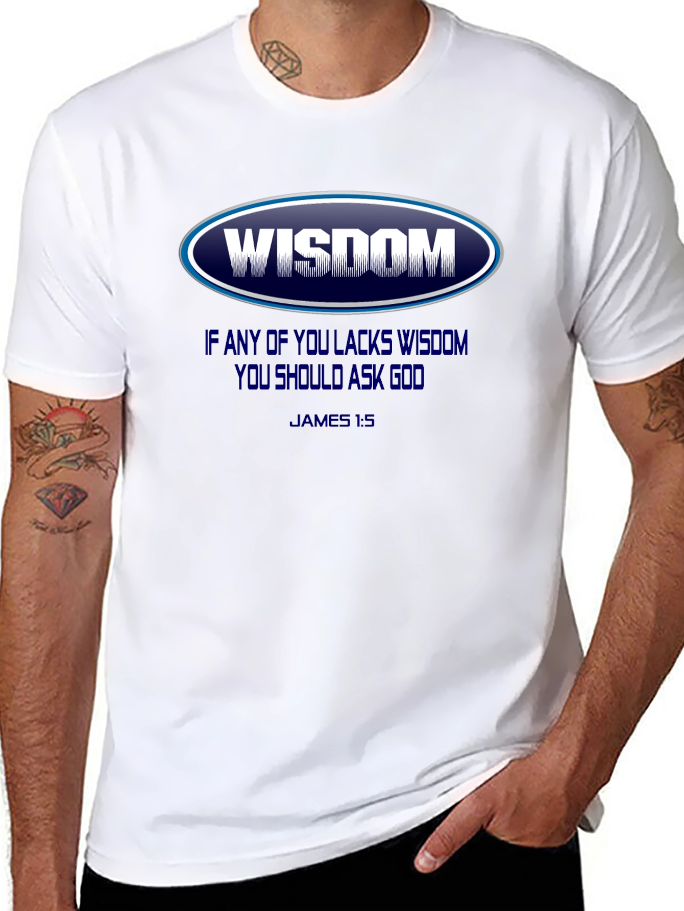 Wisdom Graphic T-Shirt - James 1:5 - Christian Apparel