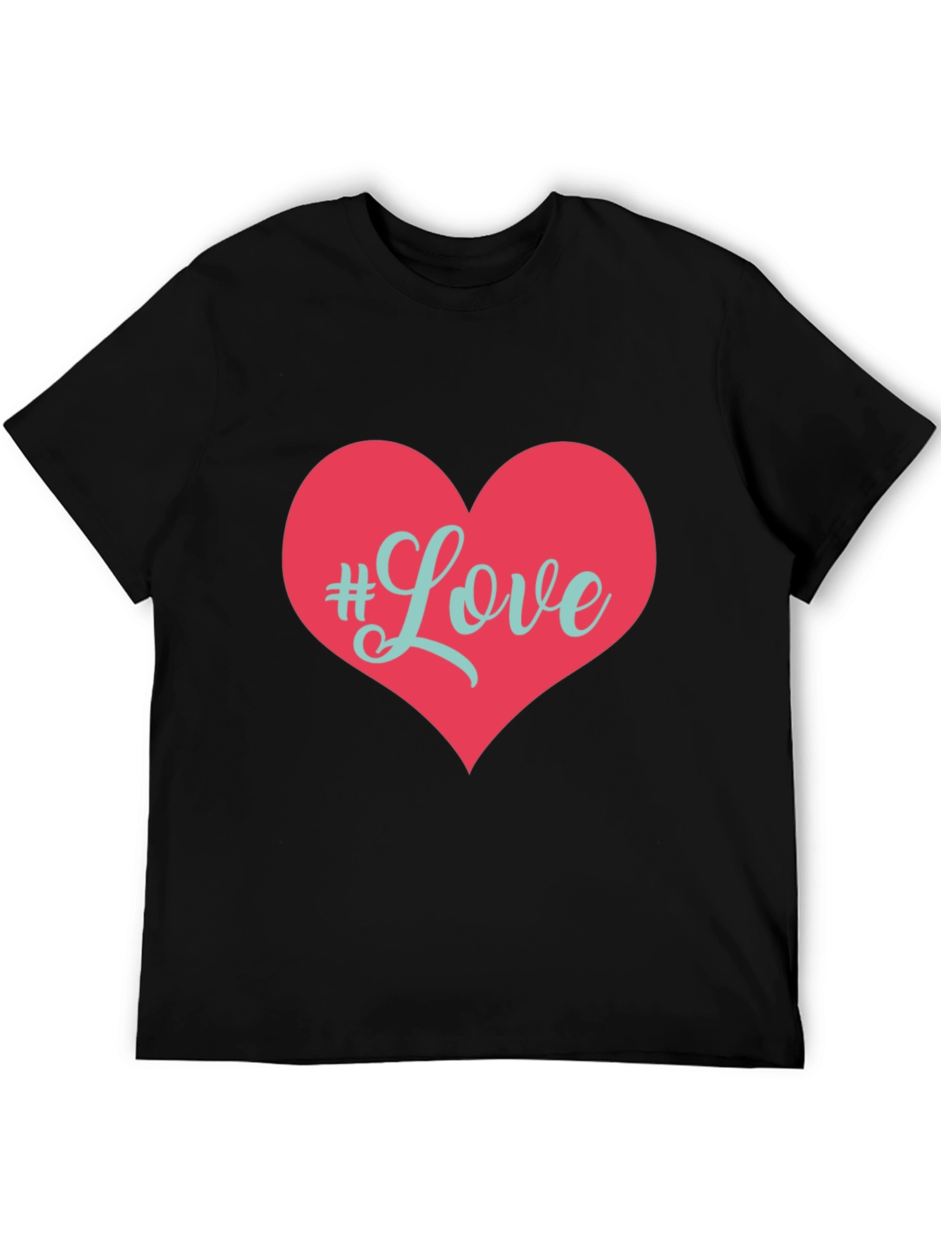 Love Heart Graphic T-Shirt - Black