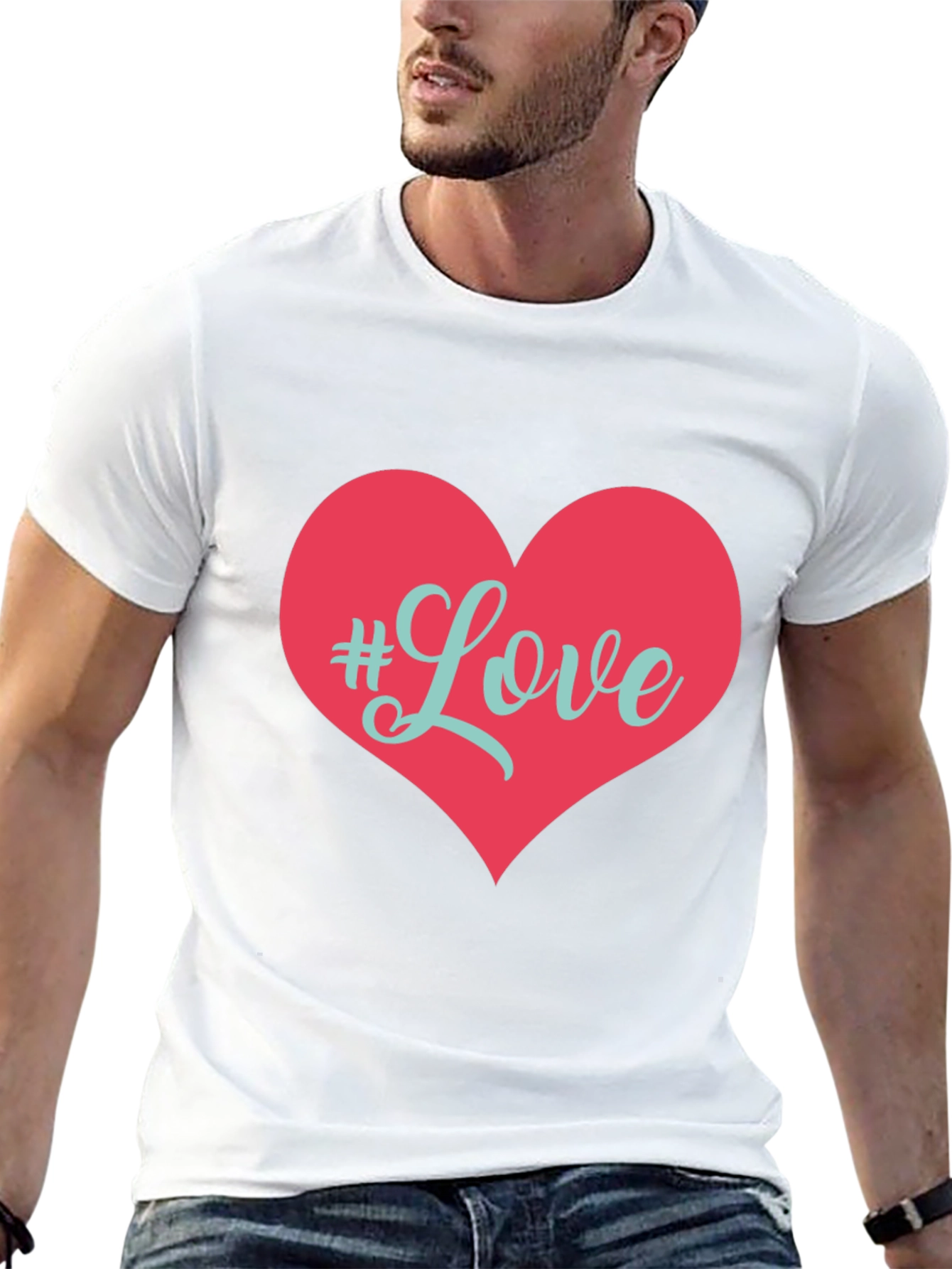 Love Heart Graphic T-Shirt - Black