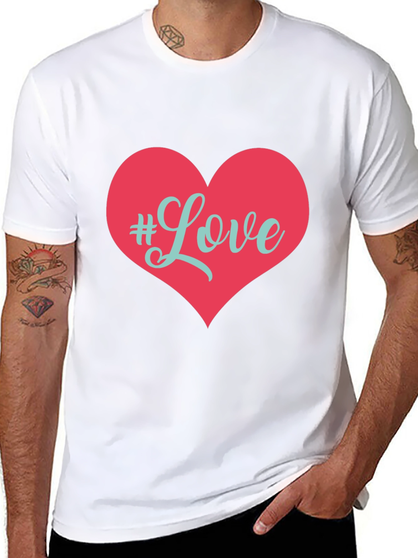 Love Heart Graphic T-Shirt - Black