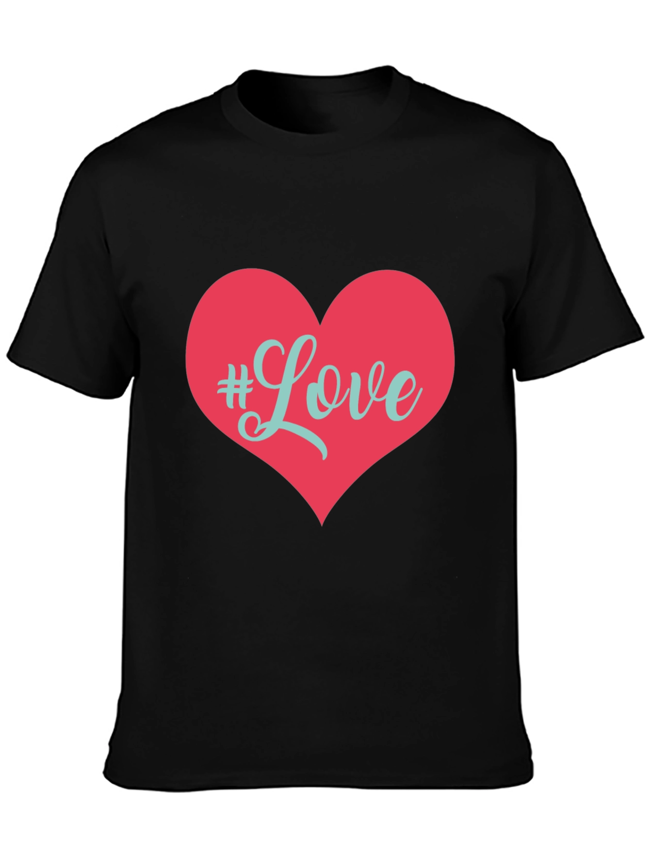Love Heart Graphic T-Shirt - Black