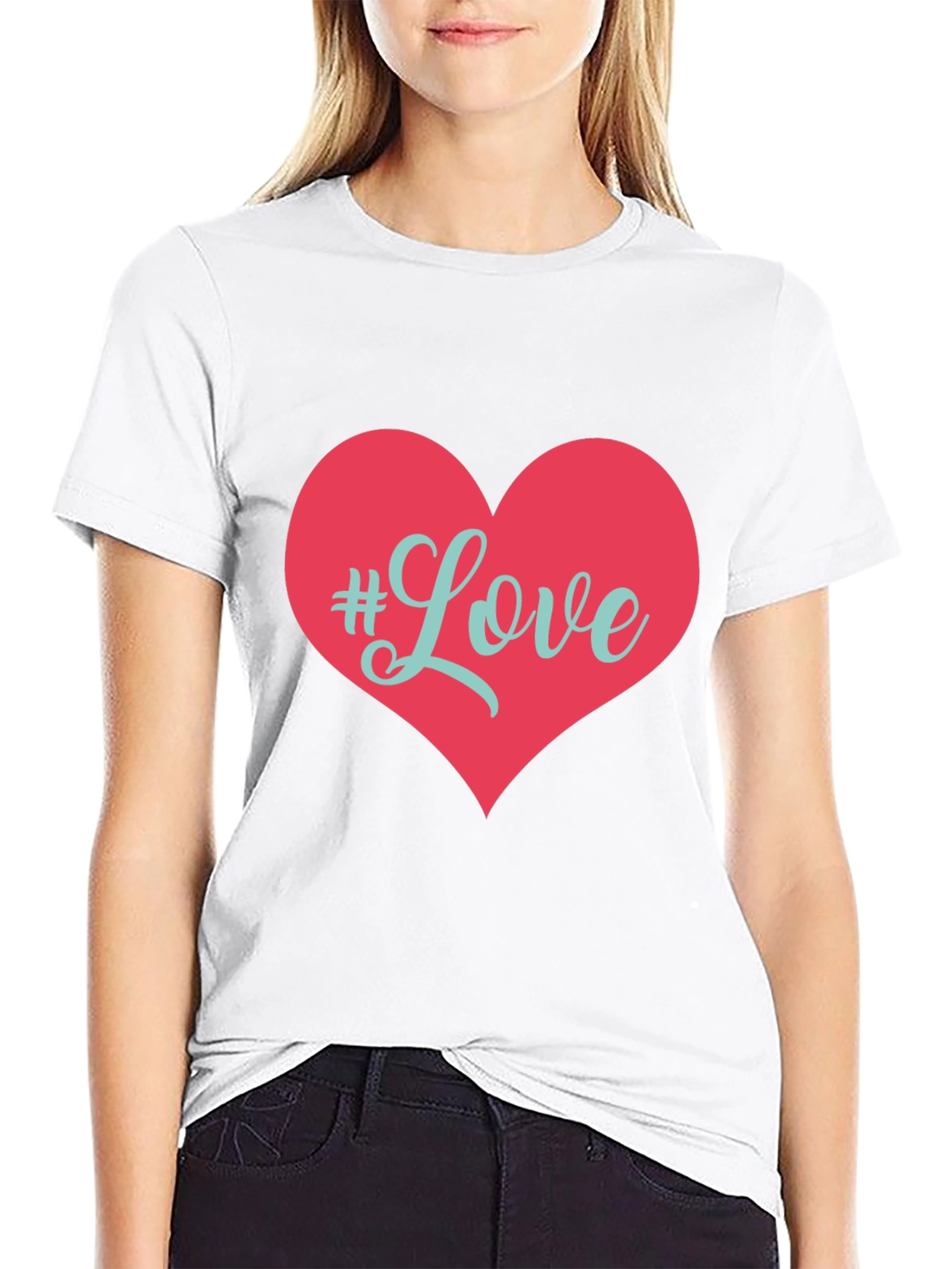 Love Heart Graphic T-Shirt - Black