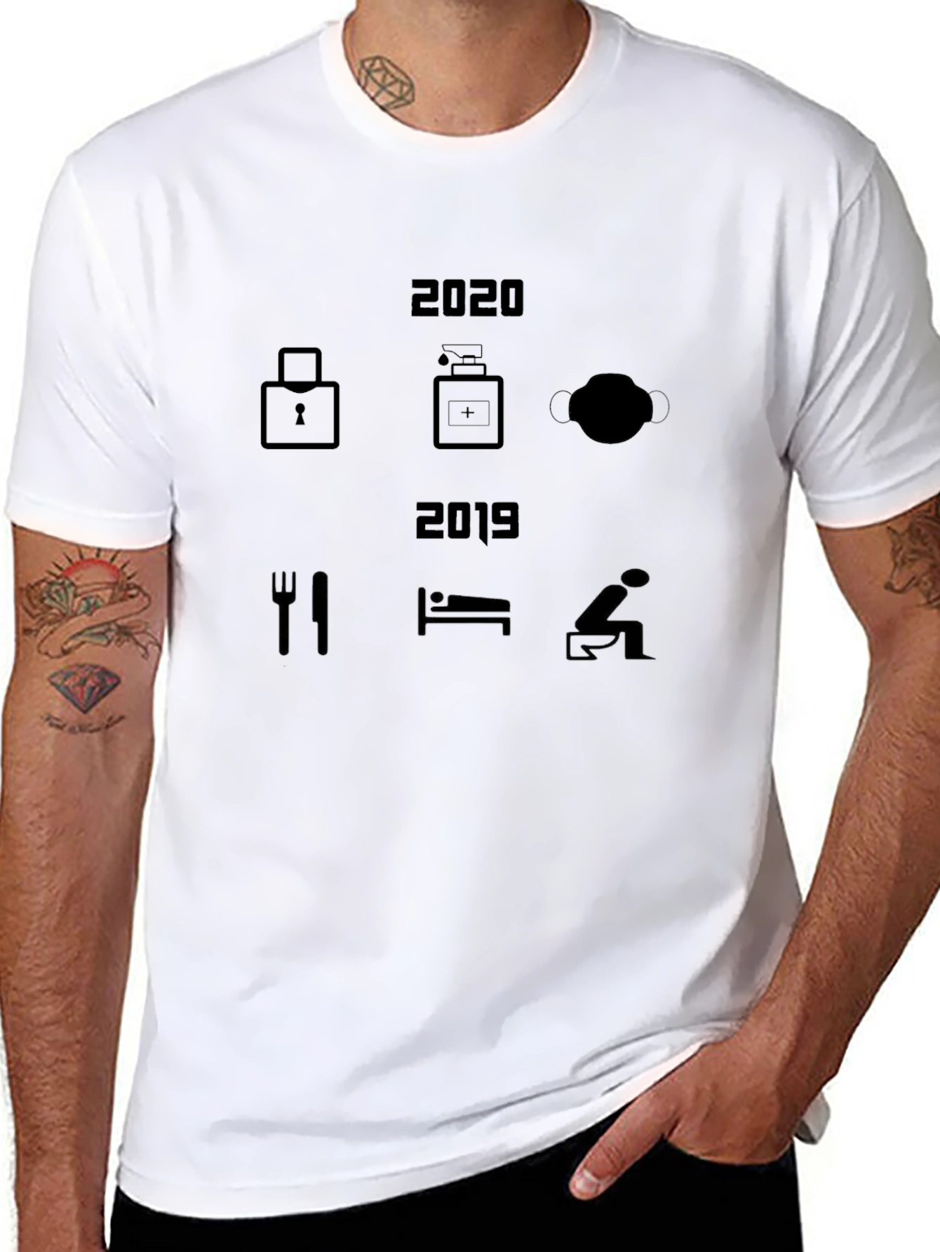 2020 vs 2019 Lockdown T-Shirt - Novelty Design