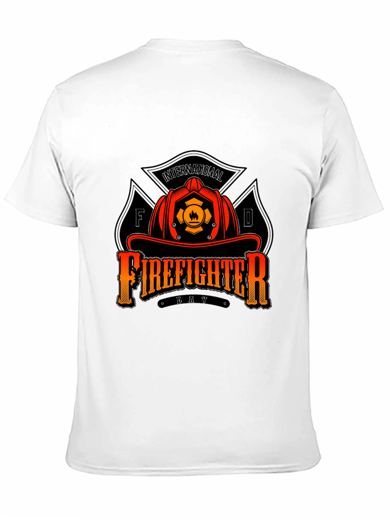 Firefighter Day T-Shirt - Black Crew Neck Tee