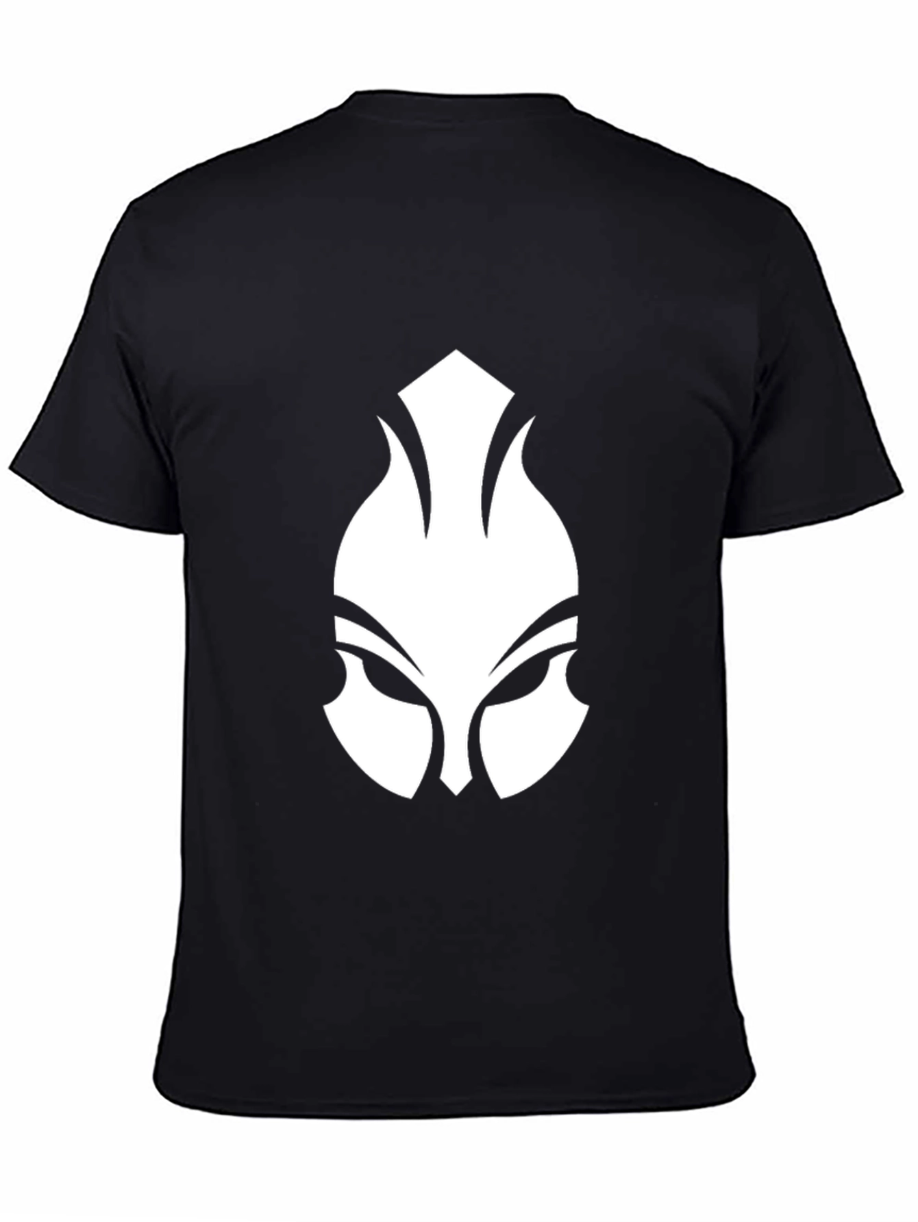 Graphic Black T-Shirt - White Spartan Mask Design