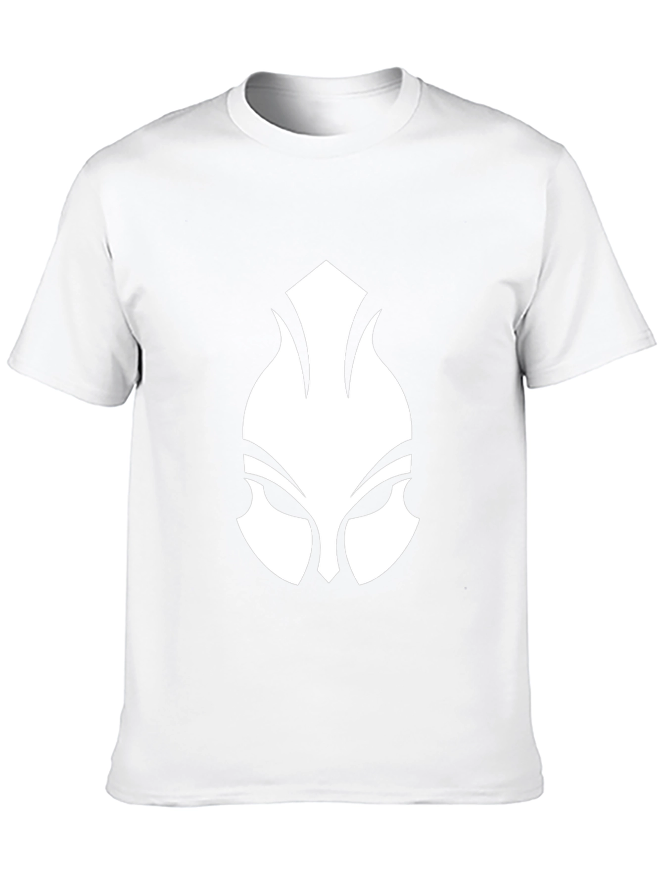 Graphic Black T-Shirt - White Spartan Mask Design