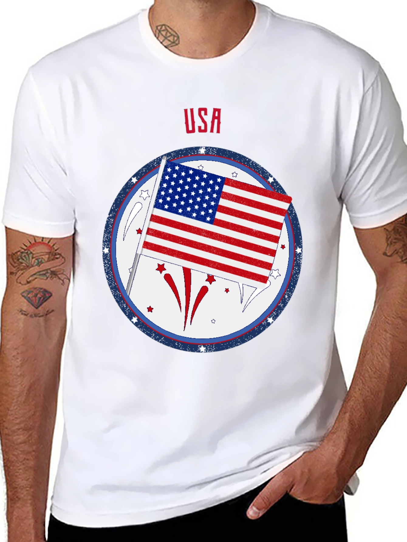 USA Flag Patriotic Graphic T-Shirt