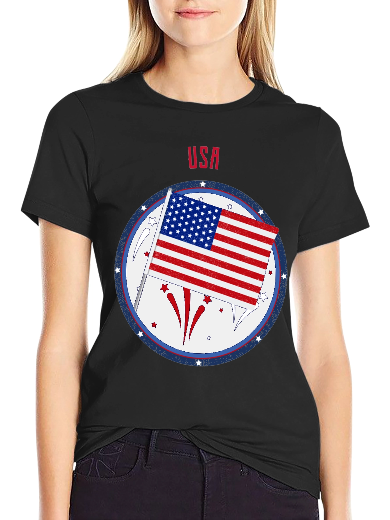 USA Flag Patriotic Graphic T-Shirt
