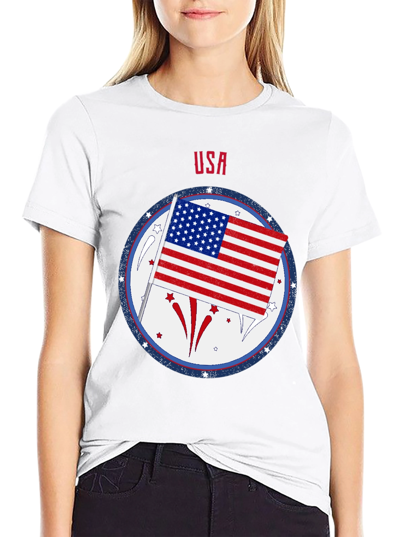 USA Flag Patriotic Graphic T-Shirt