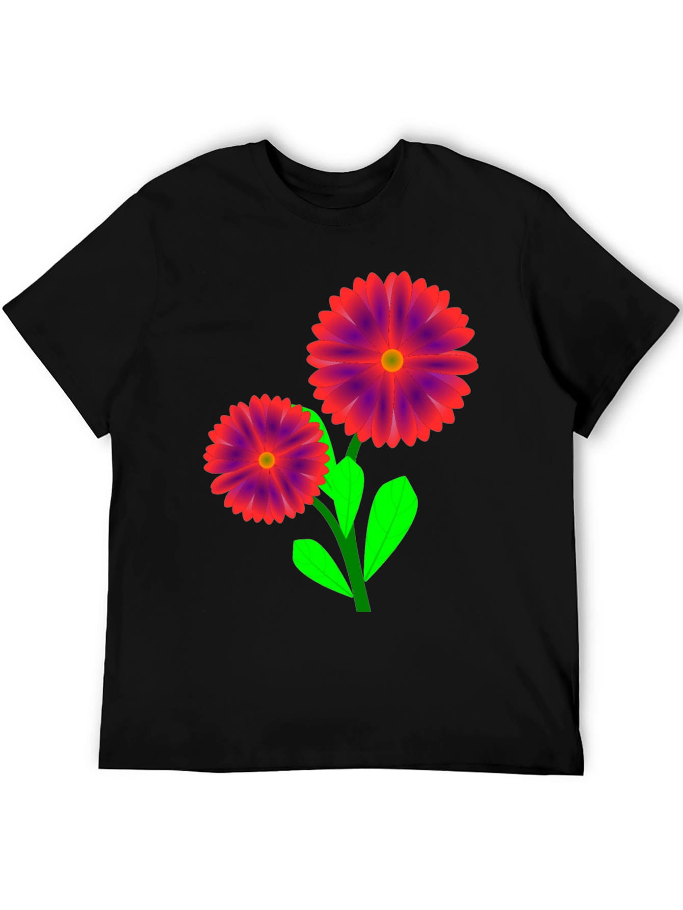 Floral Graphic Black T-Shirt