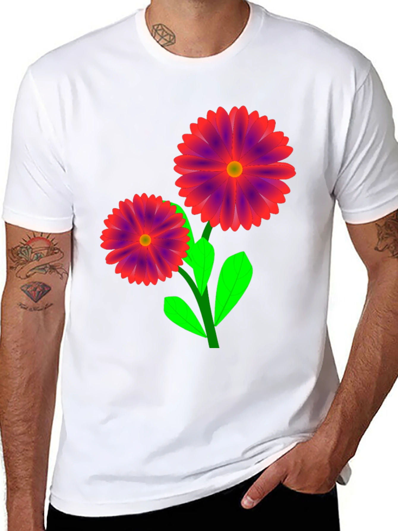 Floral Graphic Black T-Shirt