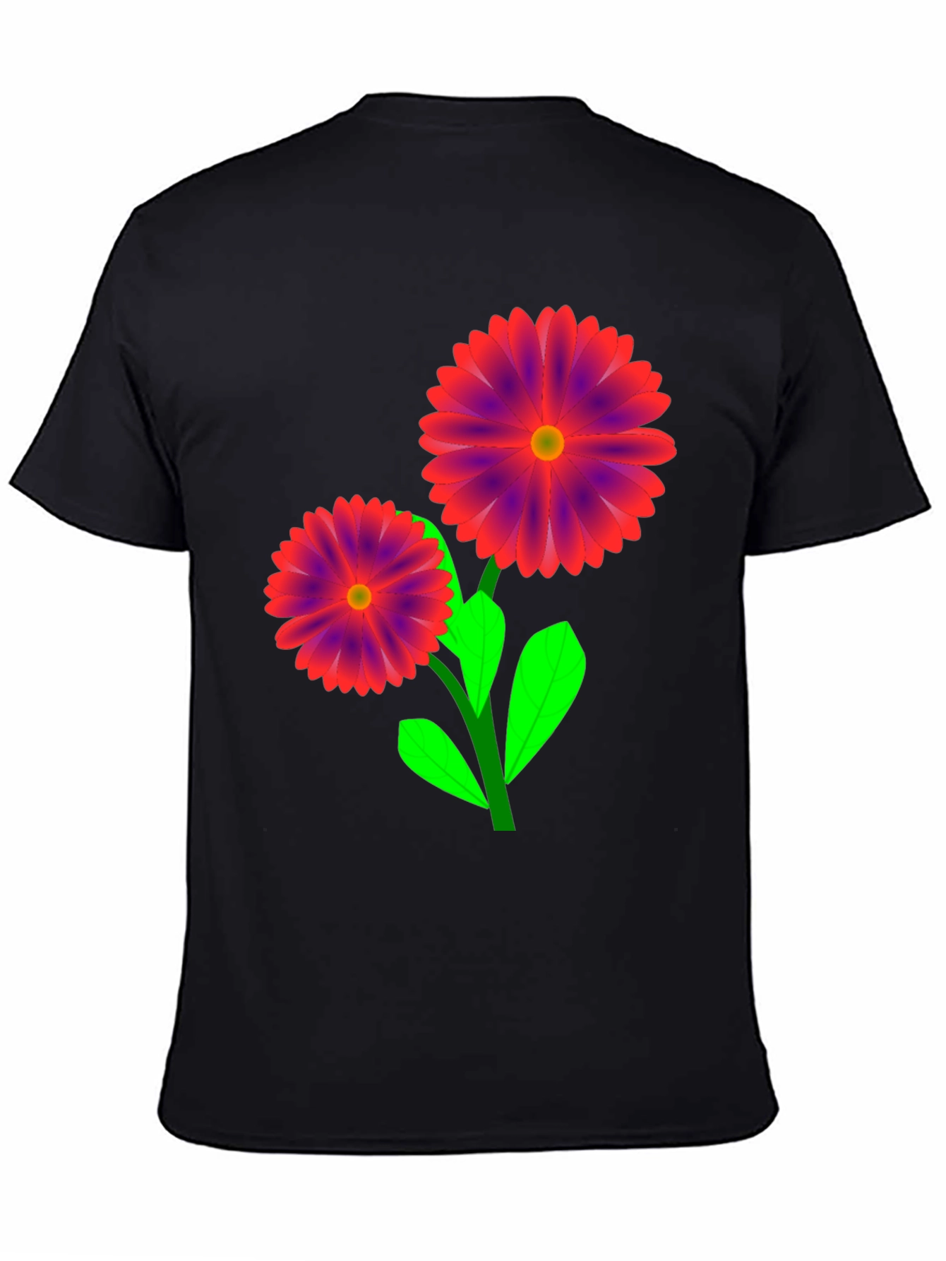 Floral Graphic Black T-Shirt