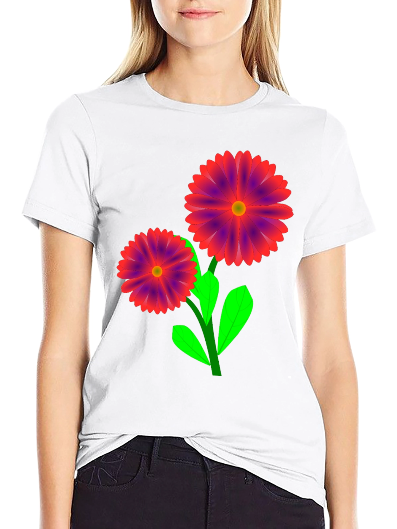 Floral Graphic Black T-Shirt