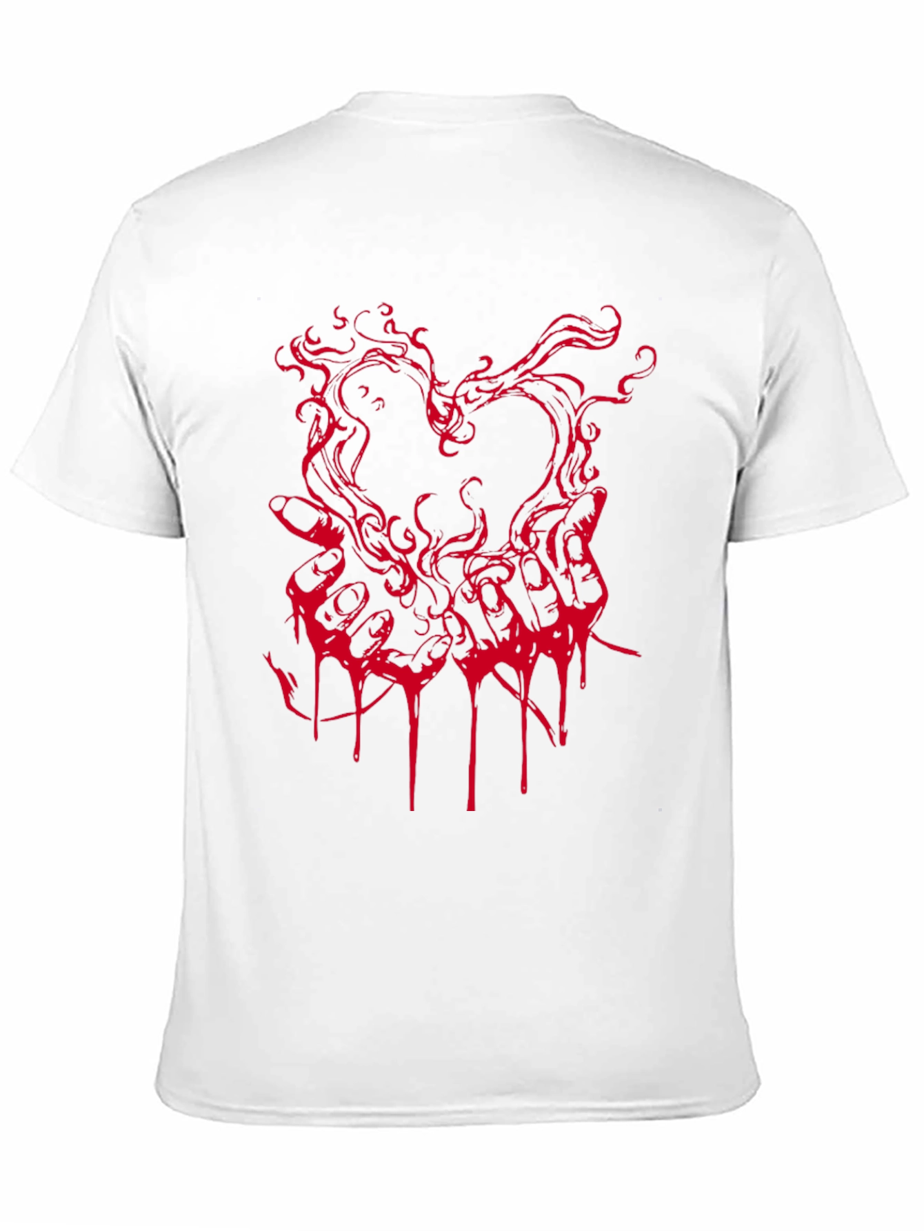 Edgy Heart Hands Graphic Tee - Black