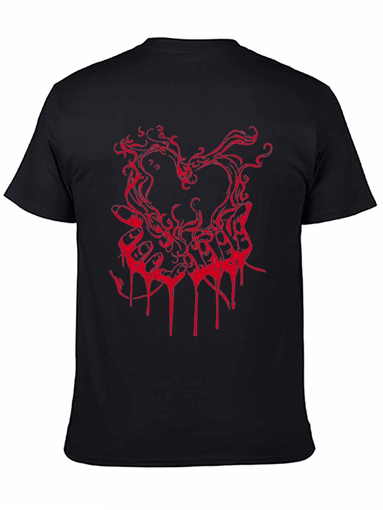 Edgy Heart Hands Graphic Tee - Black