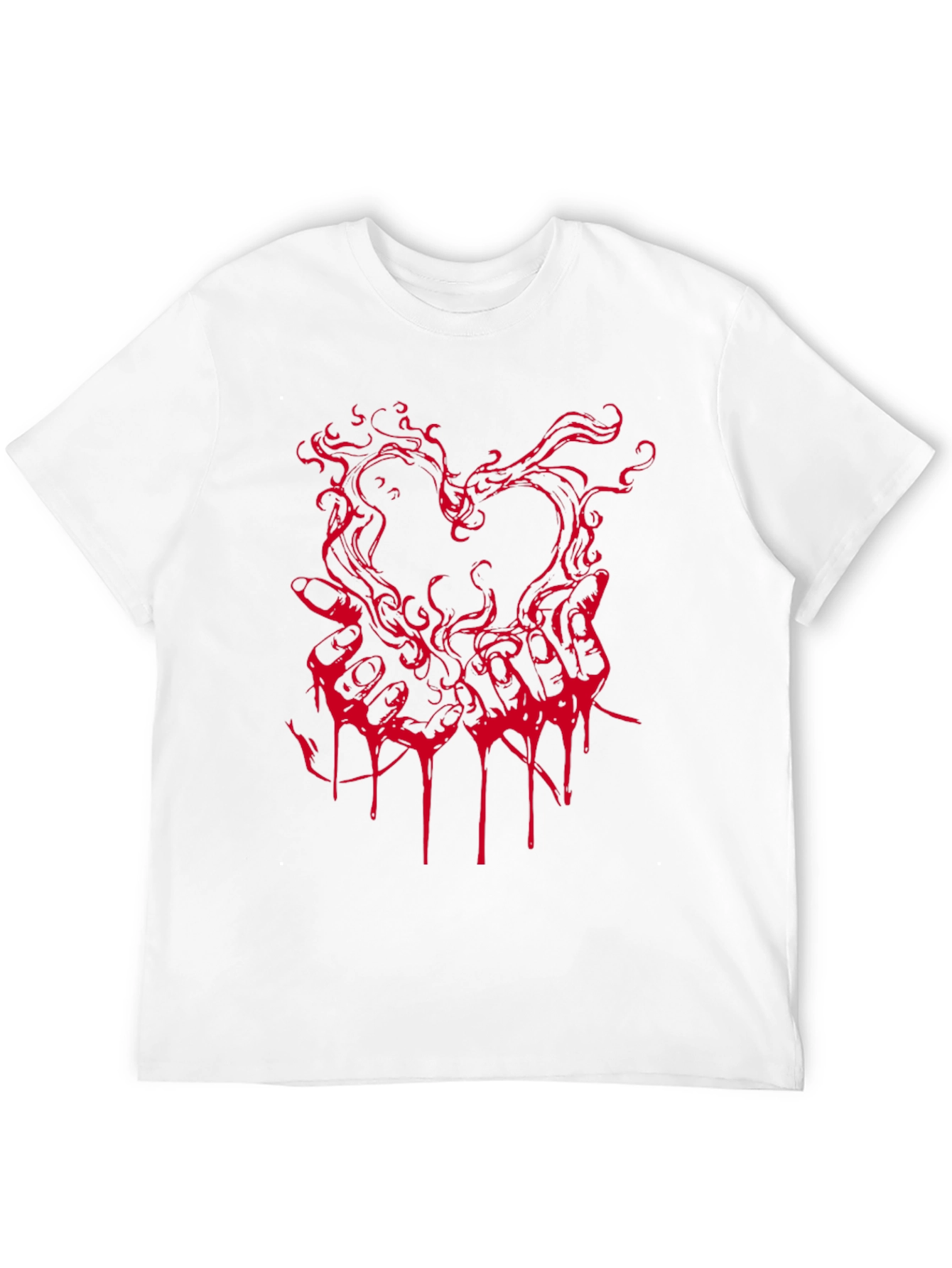 Edgy Heart Hands Graphic Tee - Black