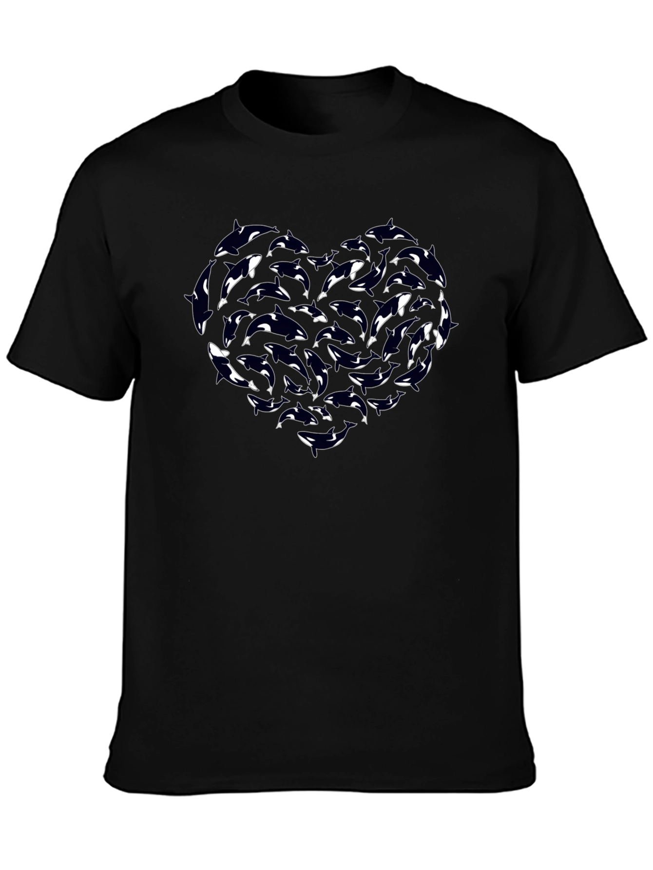 Orca Heart Graphic Tee - Black Cotton T-Shirt