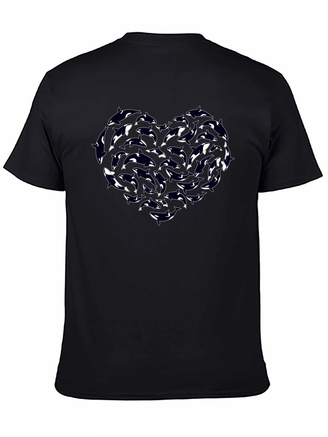 Orca Heart Graphic Tee - Black Cotton T-Shirt
