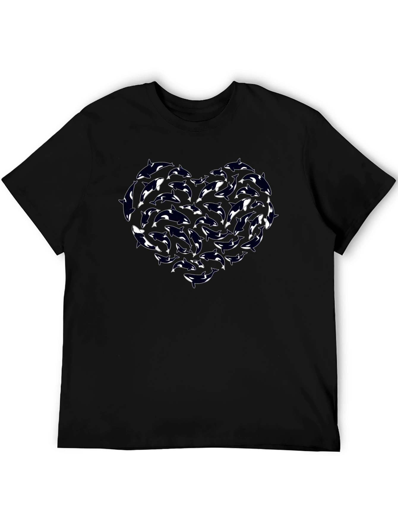 Orca Heart Graphic Tee - Black Cotton T-Shirt