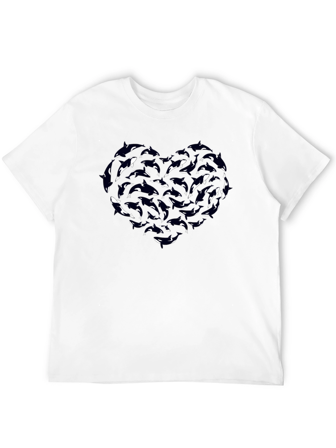 Orca Heart Graphic Tee - Black Cotton T-Shirt