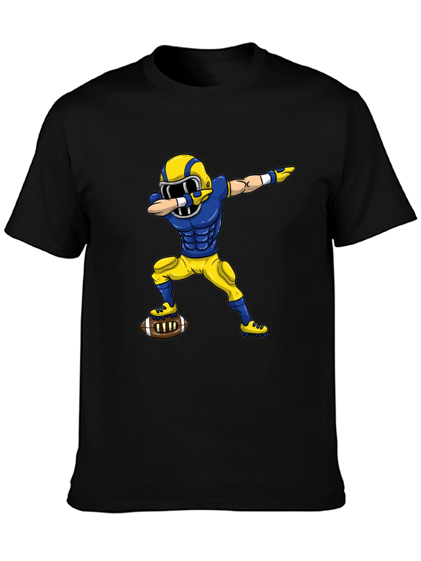 Dabbing Football Player Graphic Tee - Black