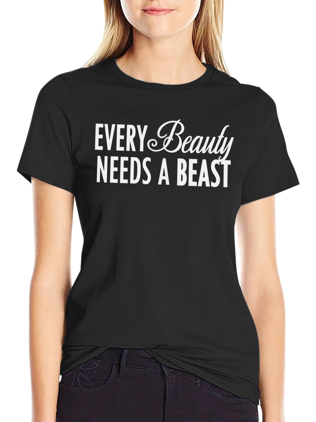 Every Beauty Needs A Beast Black Graphic Tee