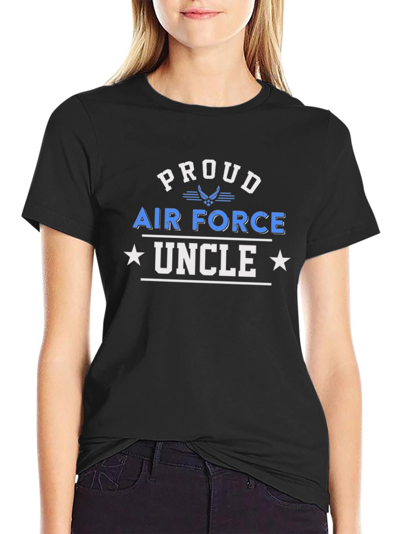 Proud Air Force Uncle Black T-Shirt