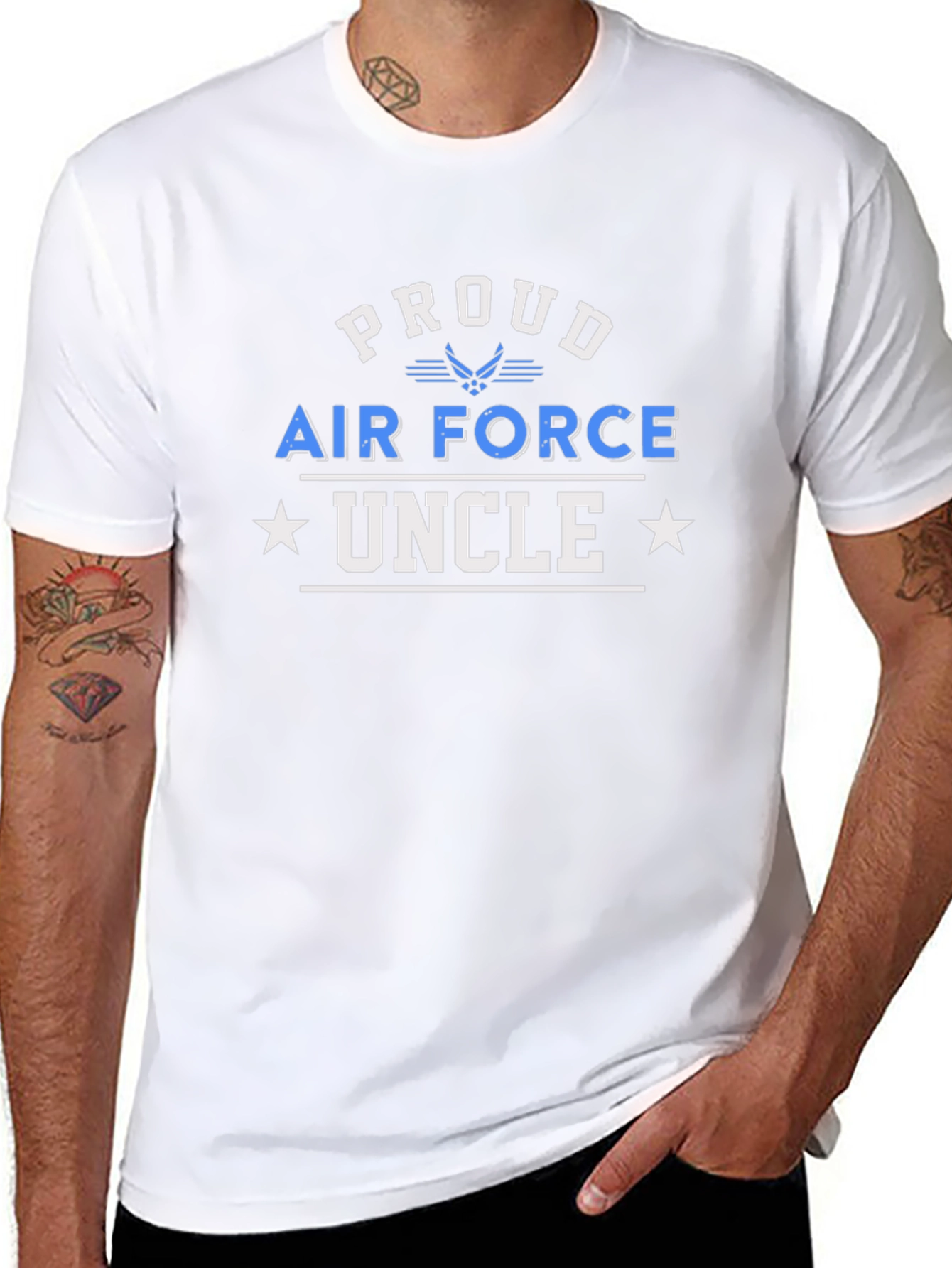 Proud Air Force Uncle Black T-Shirt