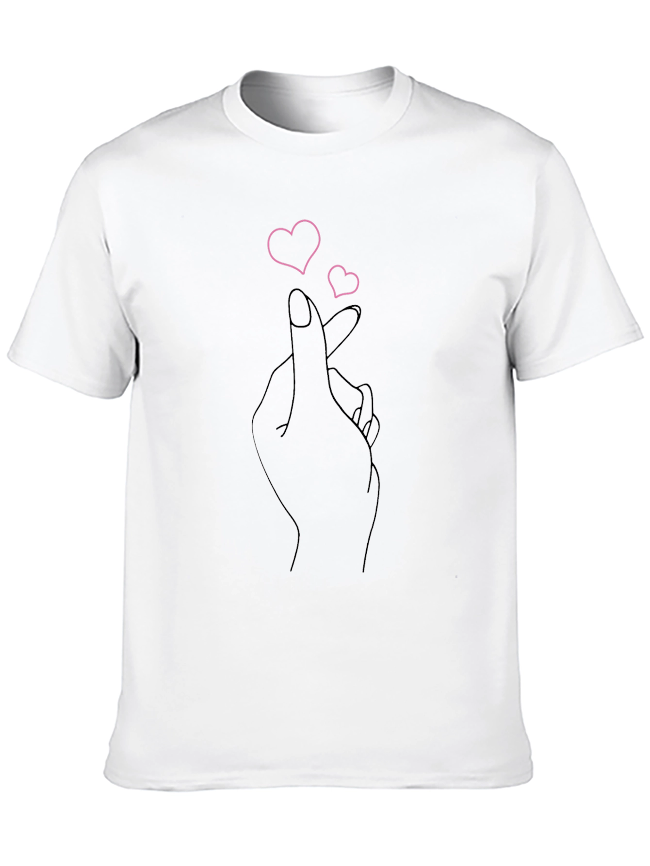 Heart Fingers Graphic Tee - Stylish Black T-Shirt
