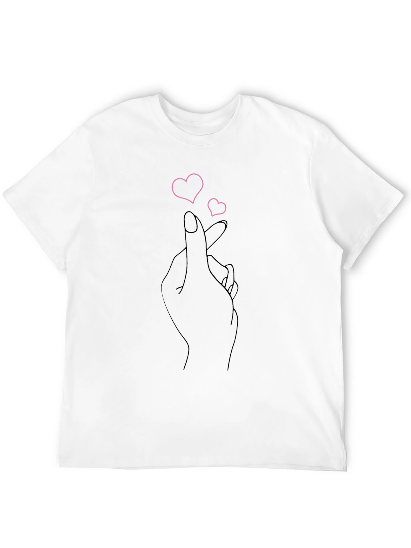 Heart Fingers Graphic Tee - Stylish Black T-Shirt