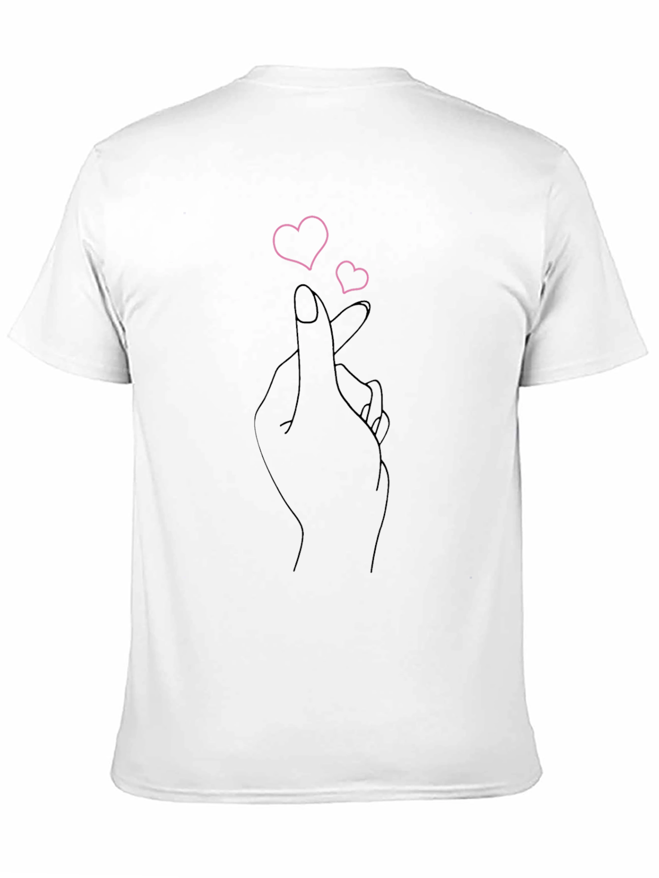 Heart Fingers Graphic Tee - Stylish Black T-Shirt