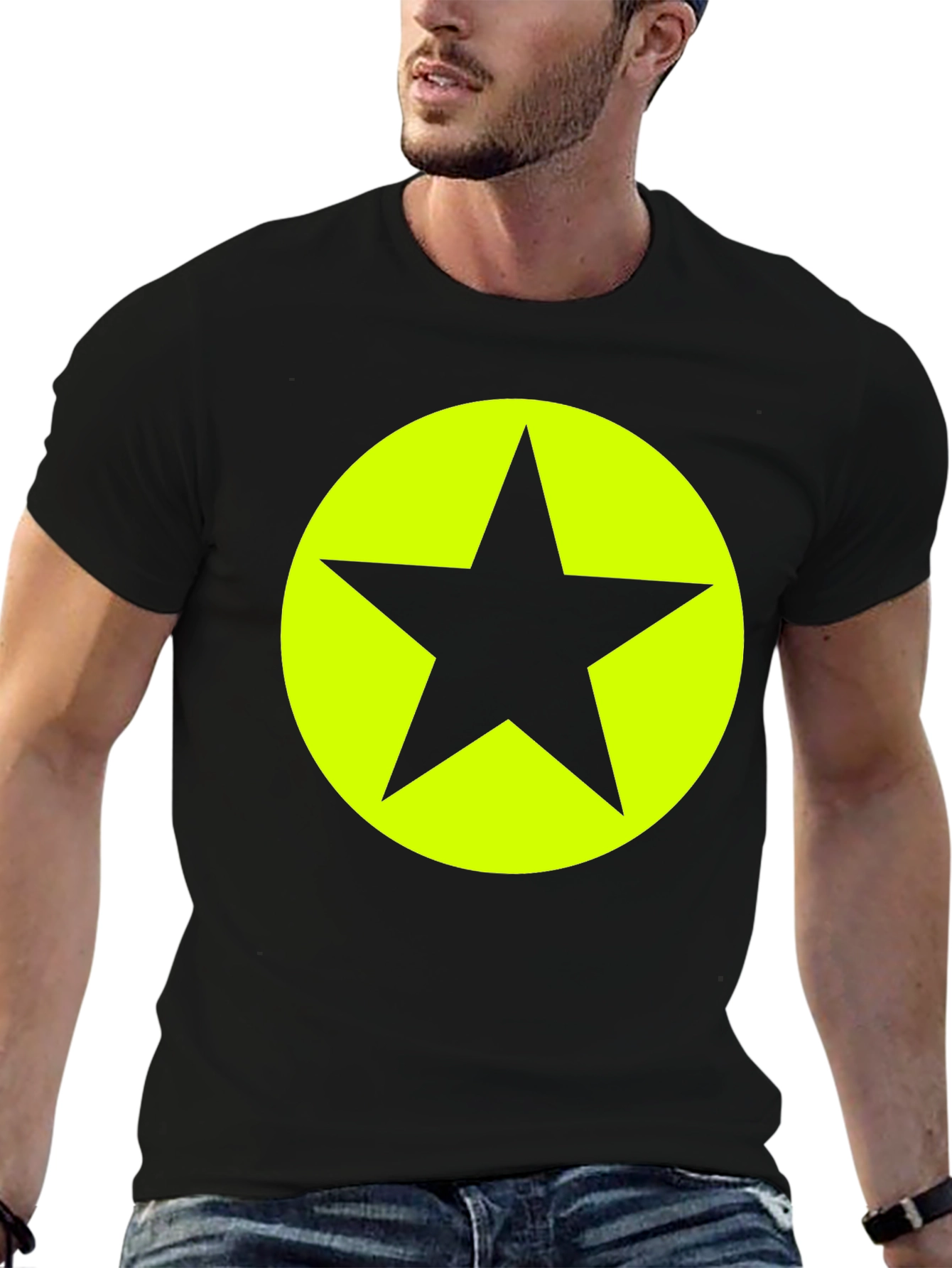 Bold Star Graphic Tee - Black