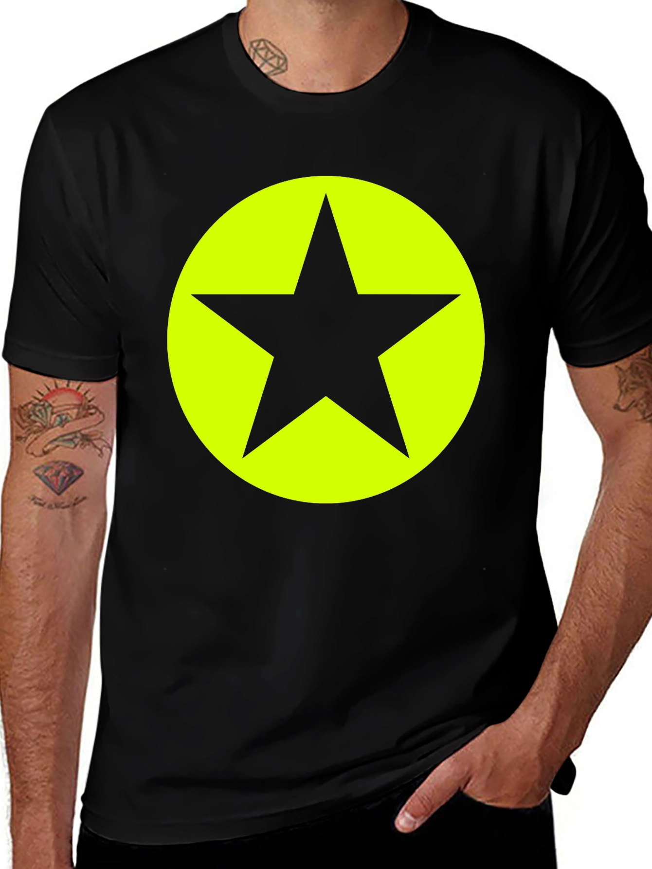 Bold Star Graphic Tee - Black