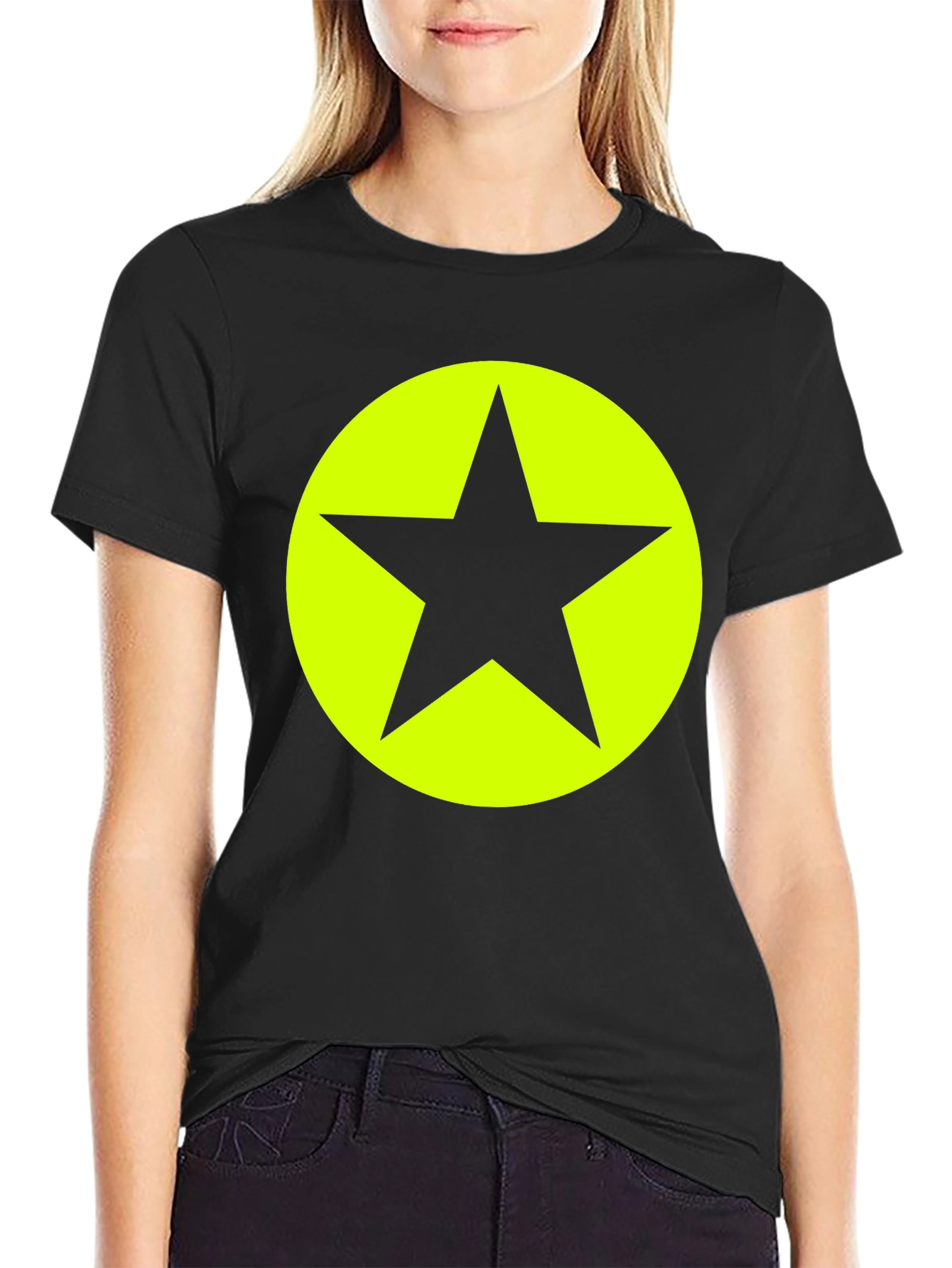 Bold Star Graphic Tee - Black