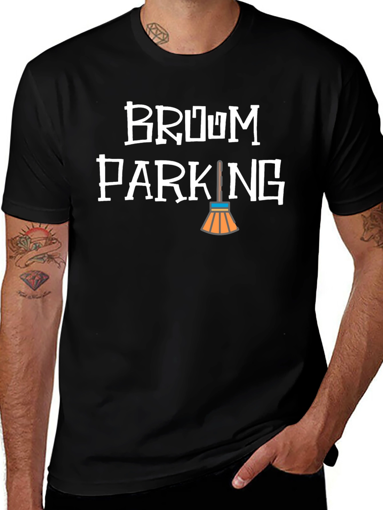 Broom Parking Halloween T-Shirt