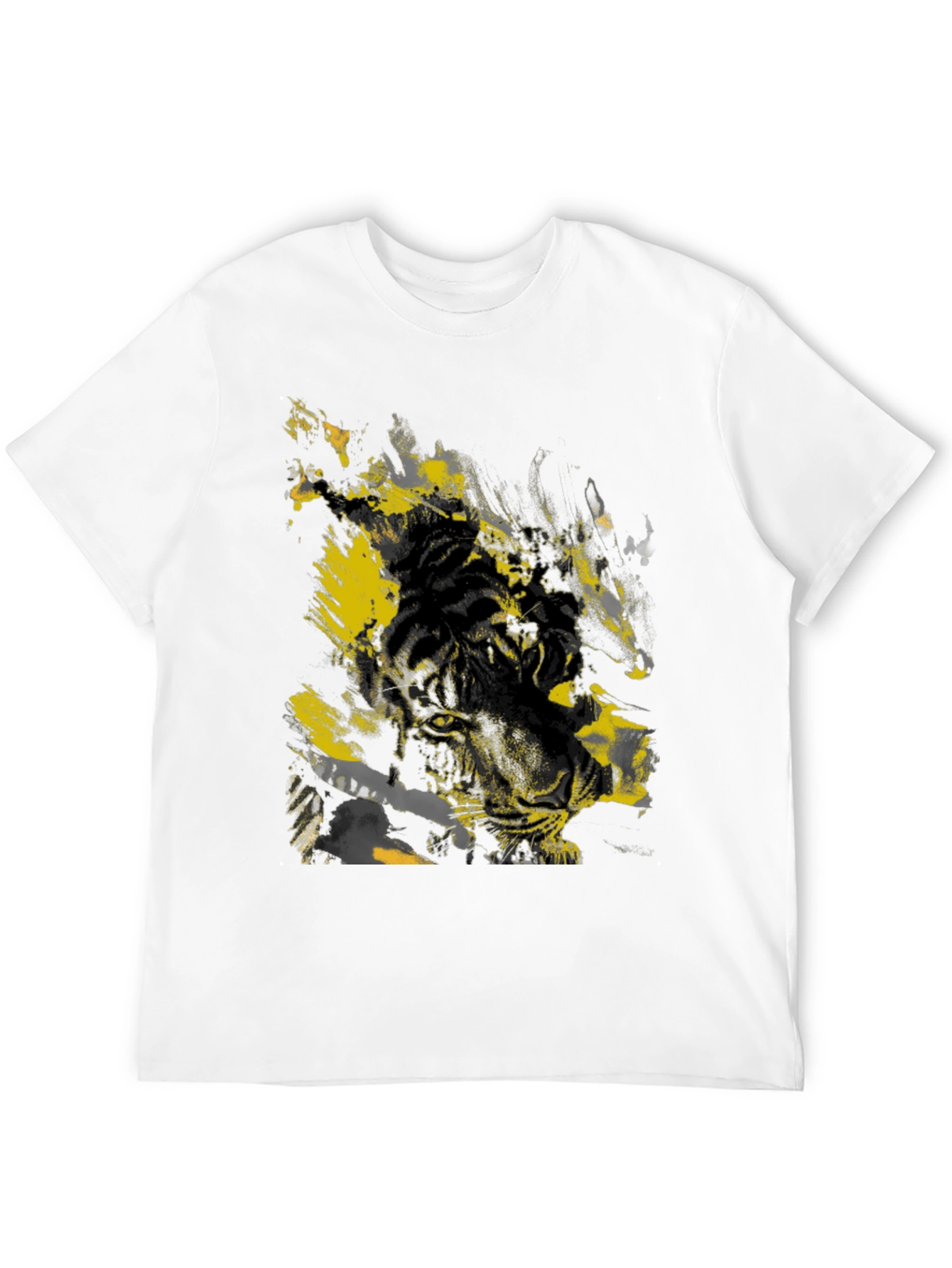 Graphic Tiger Print Black T-Shirt