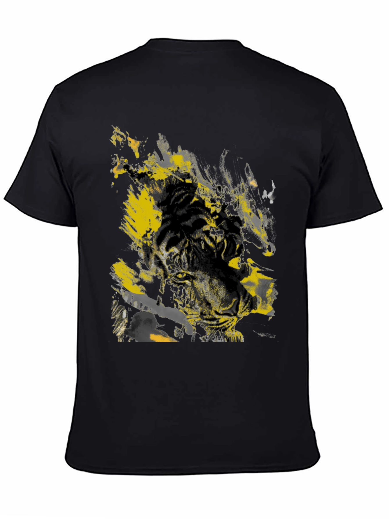 Graphic Tiger Print Black T-Shirt