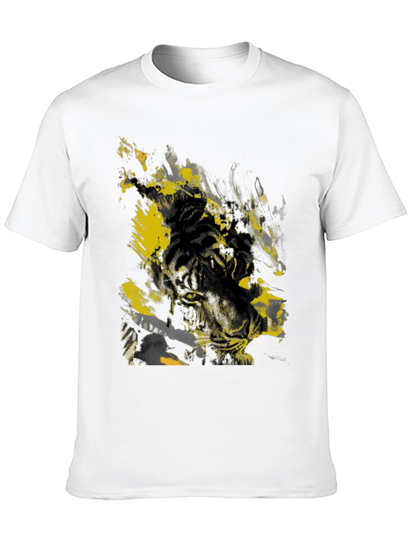 Graphic Tiger Print Black T-Shirt