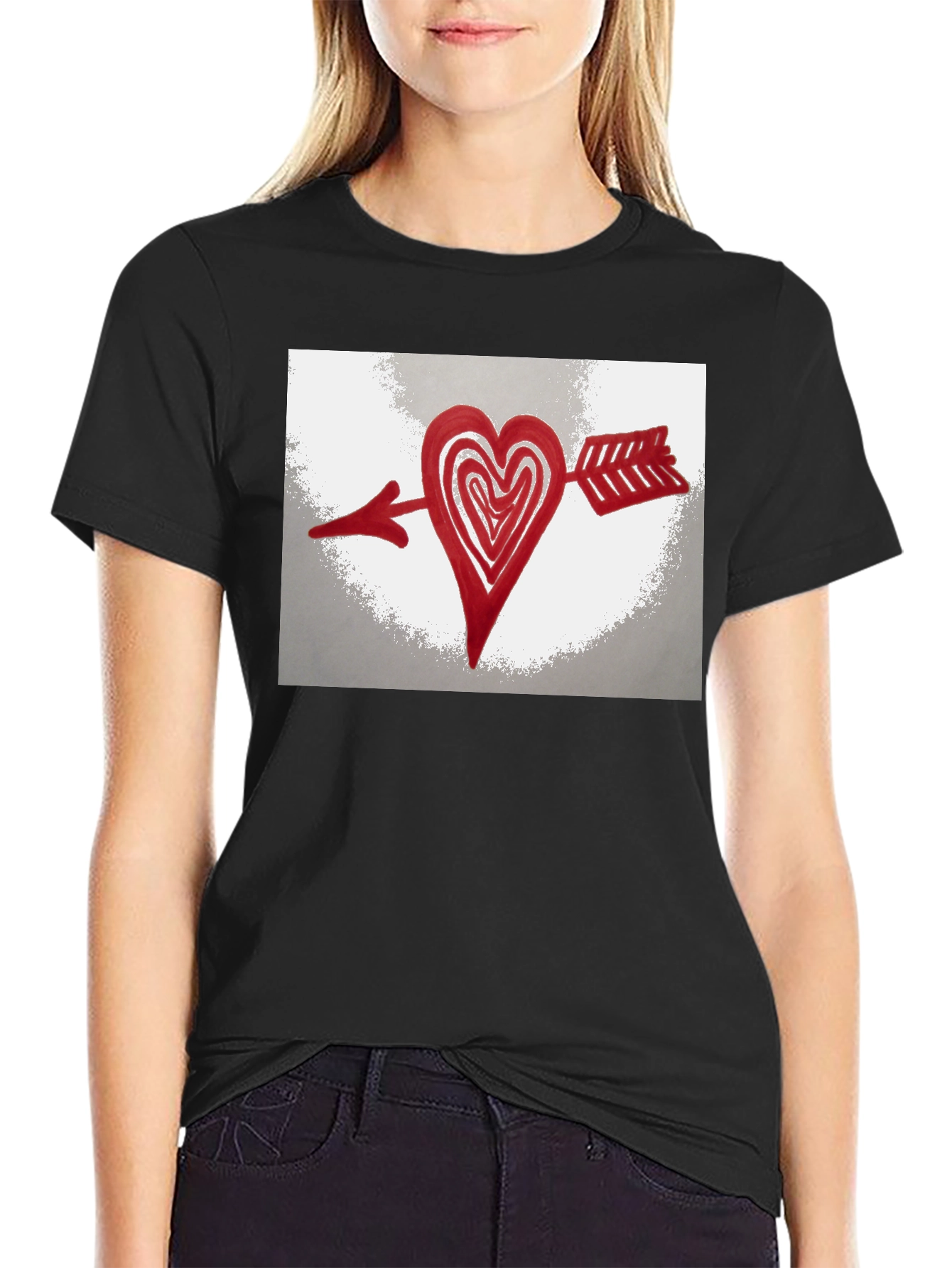 Heart Arrow T-Shirt - Black