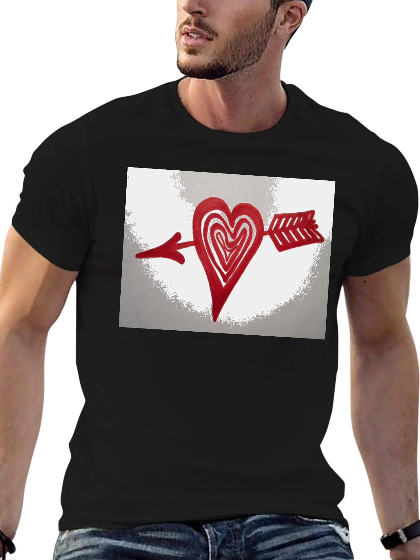 Heart Arrow T-Shirt - Black