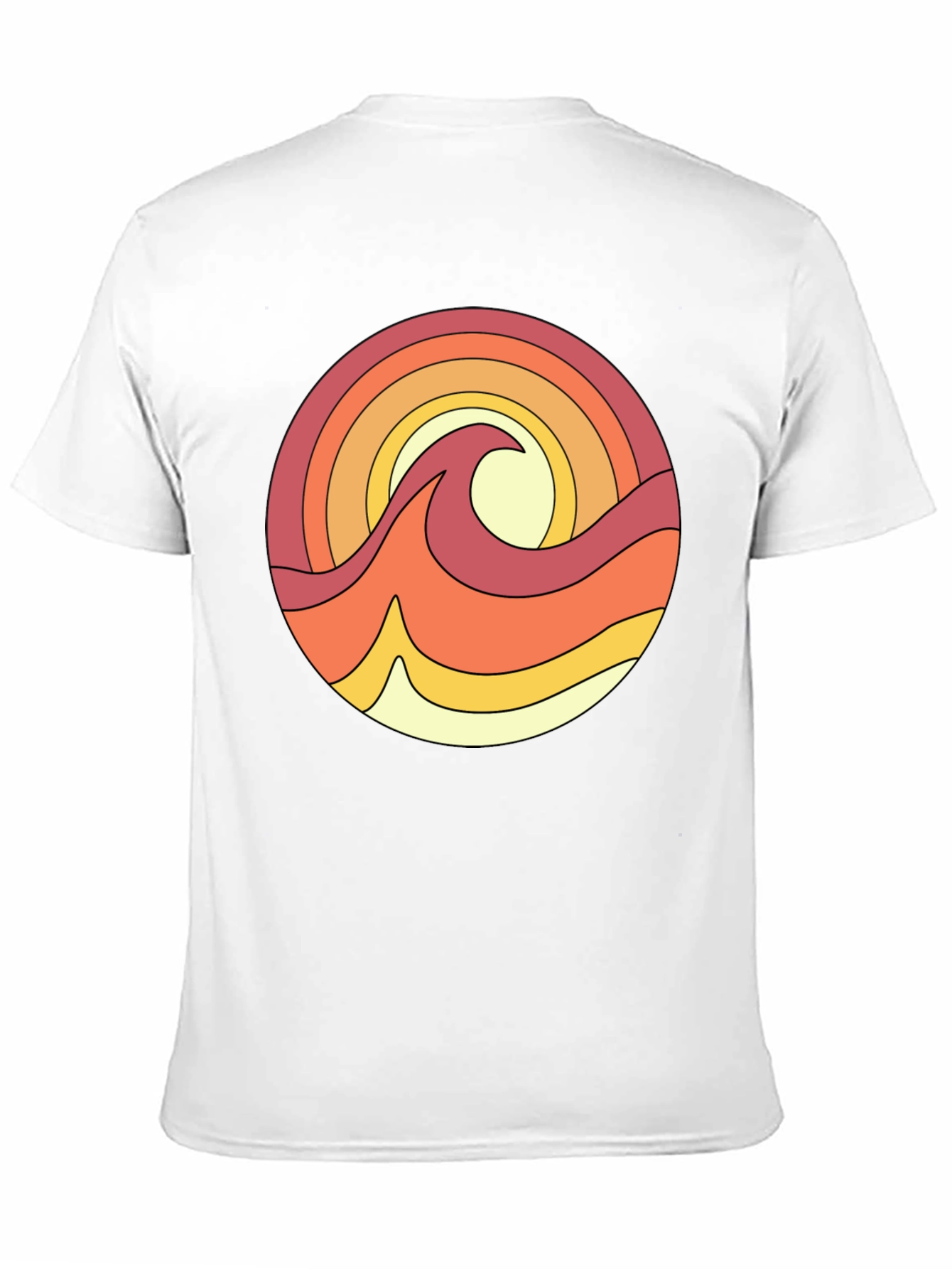 Retro Wave Graphic Tee - Black Cotton T-Shirt