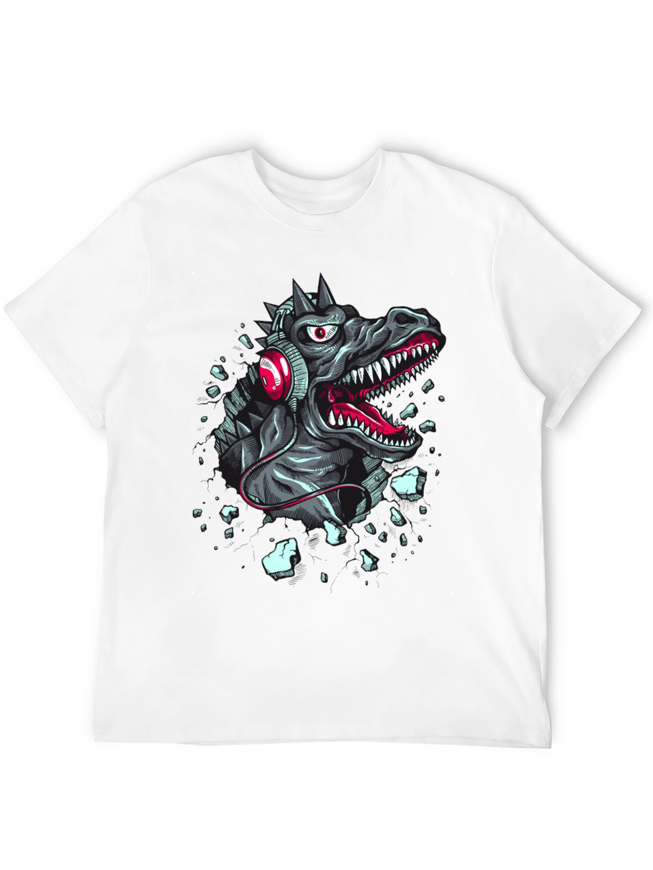 Dinosaur Headphones Graphic T-Shirt